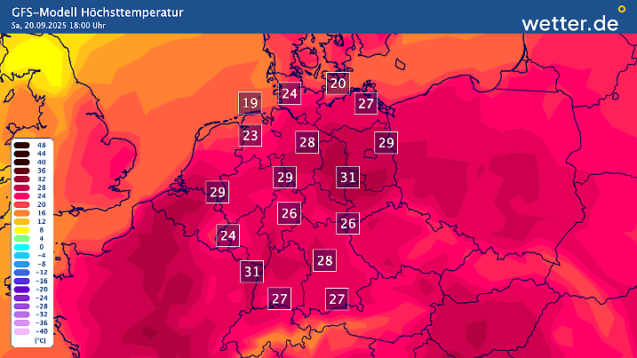 Mal abgesehen vom Küstenumfeld erwartet uns am Samstag vielerorts ein ausgewachsener Sommertag.