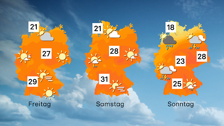 Wettervorhersage für 3 Tage in Deutschland