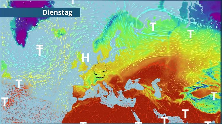 Tief Calvin liegt über dem Mittelmeer