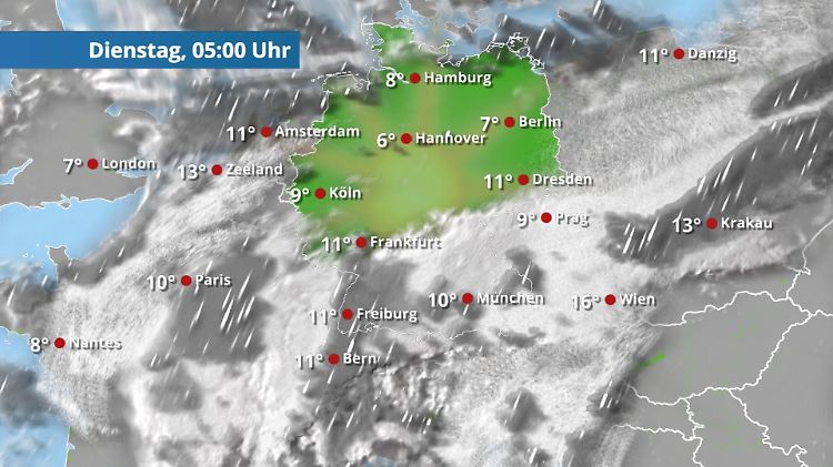 Nordwesthälfte bleibt trocken, Südosten nass