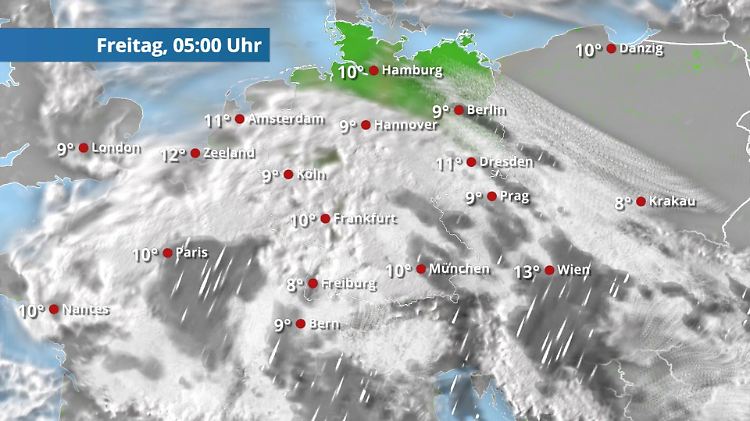 Regen lässt in der Nacht nach