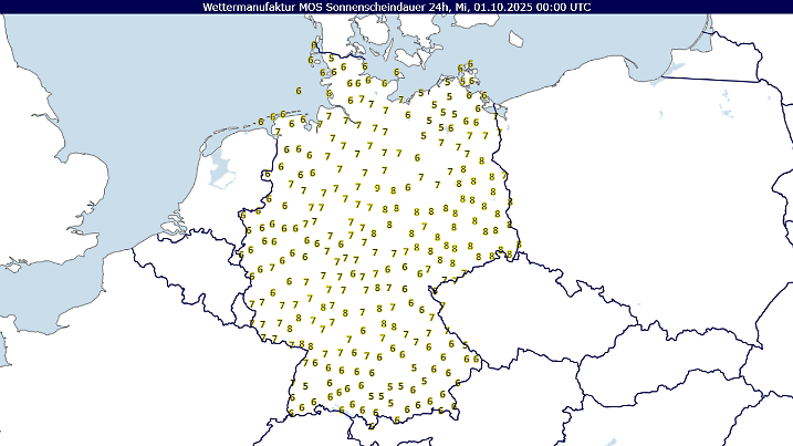 Prognose für die Sonnenstunden am 1. Oktober: Sämtliche Regionen Deutschlands dürfen auf mindestens ein paar Sonnenstunden hoffen.