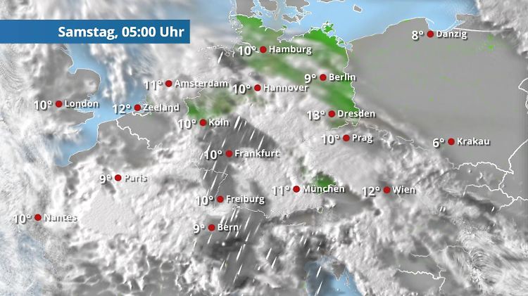 Teils Regen und Gewitter