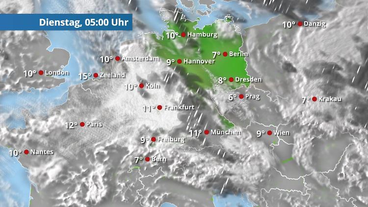 Schauer mischen immer wieder mit