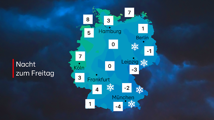 Tiefstwerte am Freitagmorgen