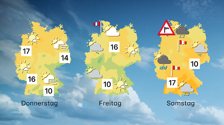 Wettertrend von Donnerstag bis Samstag