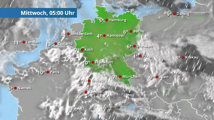 Regen und ab 2000 Meter Schnee im Süden