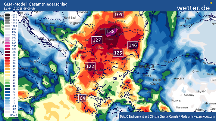 Die Schwerpunkte der Unwetter sind - je nach Wettermodell - noch unterschiedlich gesetzt. 