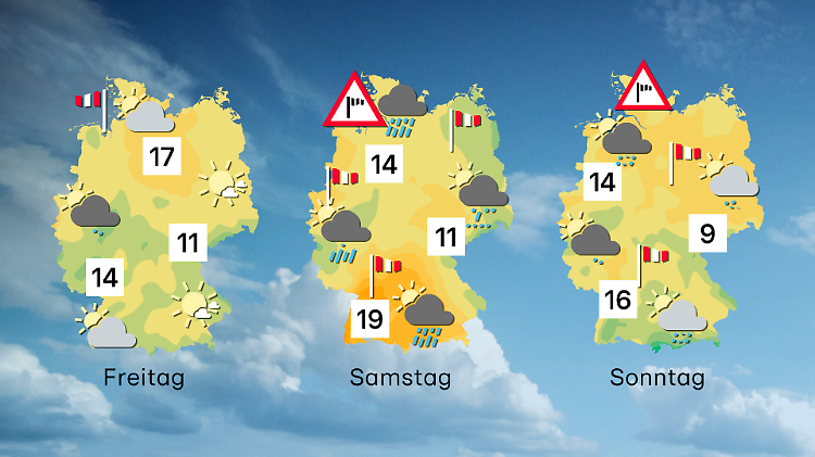 Wettertrend von Freitag bis Sonntag