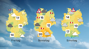 Wettertrend von Freitag bis Sonntag