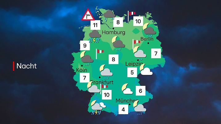 Wettervorhersage für die Nacht auf Sonntag, 5. Oktober