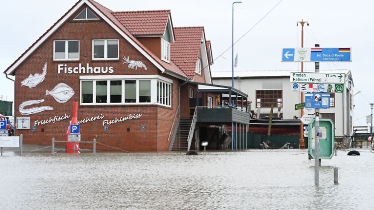 Sturmflut an der Nordseeküste
