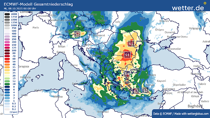 Regen bis Dienstagabend