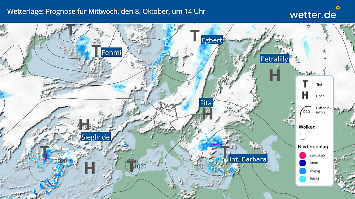 Milde Atlantikluft sorgt für graues, feuchtes Wetter im Norden.