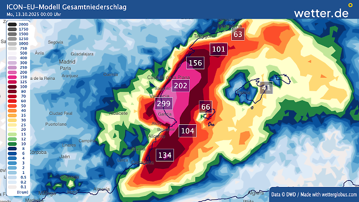 Bei diesen Regenmengen sind Überflutungen, lebensbedrohliche Sturzfluten und Murenabgänge definitiv nicht auszuschließen.