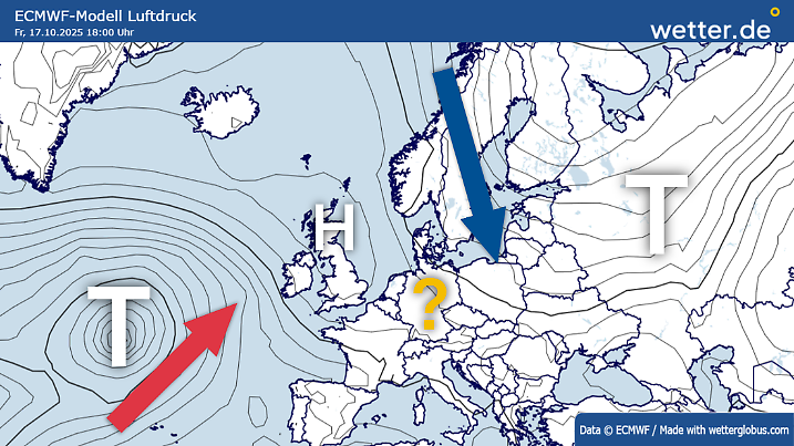 Wetterlage von Freitag, 17. Oktober 2025