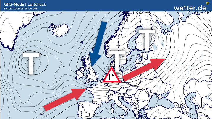 Wetterlage von Donnerstag, 23. Oktober 2025
