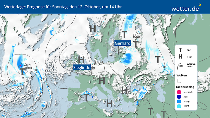 Hoch Sieglinde schickt uns immer wieder Wolken - fast alles dicht über Deutschland
