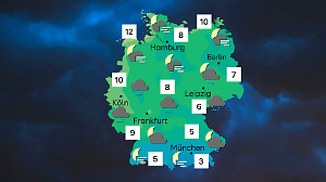 Wettervorhersage für die Nacht auf Mittwoch, 15. Oktober