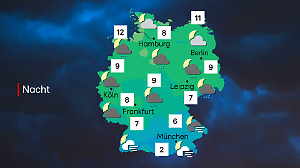 Wettervorhersage für die Nacht auf Freitag, 17. Oktober