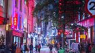 London, UK - 8 November, 2024: Spirit of Christmas, Soho West ends Christmas lights, London illuminated for 2025. Crowd on streets, people enjoying festive atmosphere