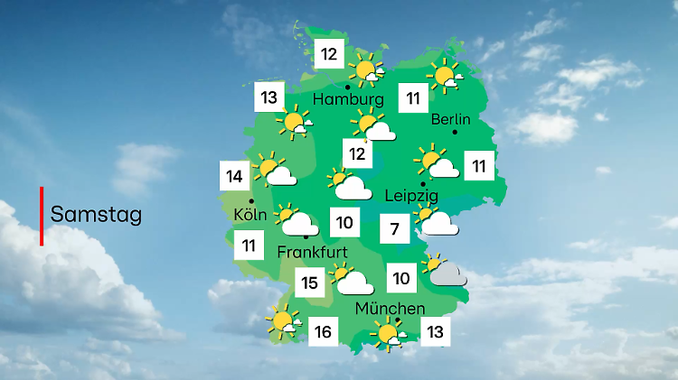 Wettervorhersage für Samstagnachmittag, 18. Oktober