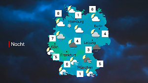 Wettervorhersage für die Nacht auf Samstag, 18. Oktober