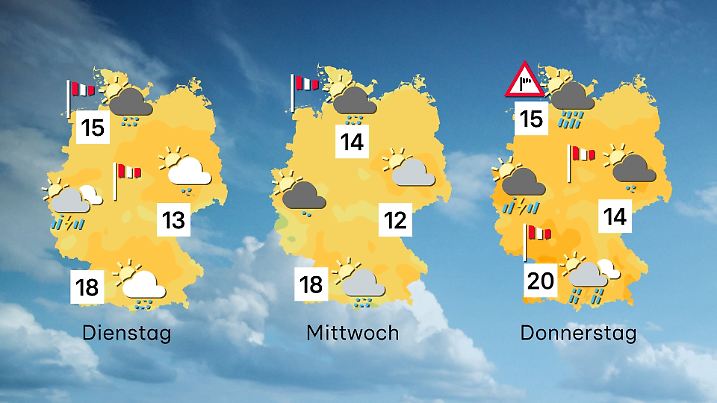 Der Wettertrend der kommenden drei Tage über Deutschland.
