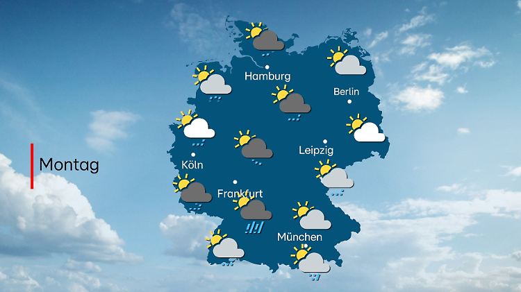 Das Wetter am Montag, de 20. Oktober
