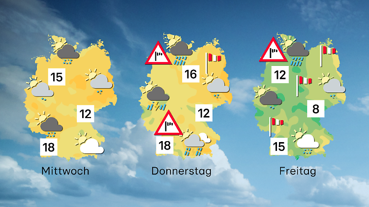 3-Tage-Wettervorhersage ab Donnerstag