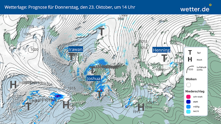 Wetterlage am Donnerstag, 23.10.2025