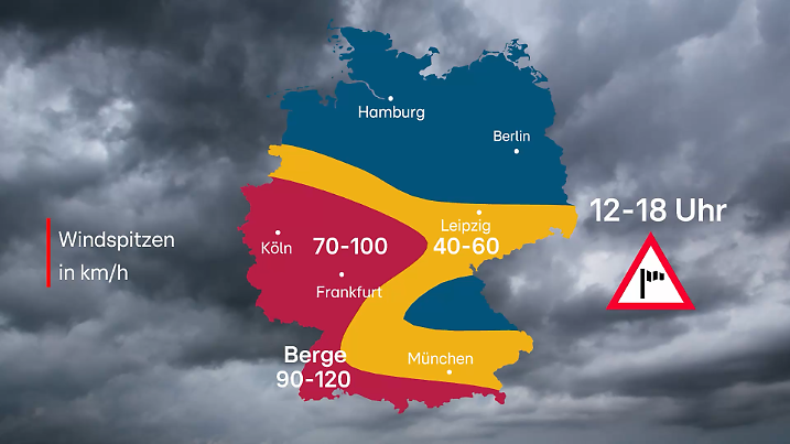Joshua bringt heute Sturm und Regen.