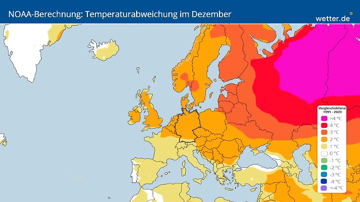 Die amerikanische Wetterbehörde NOAA sieht den Dezember auch eher zu mild.