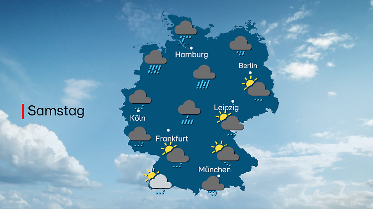 Wettervorhersage für Samstag