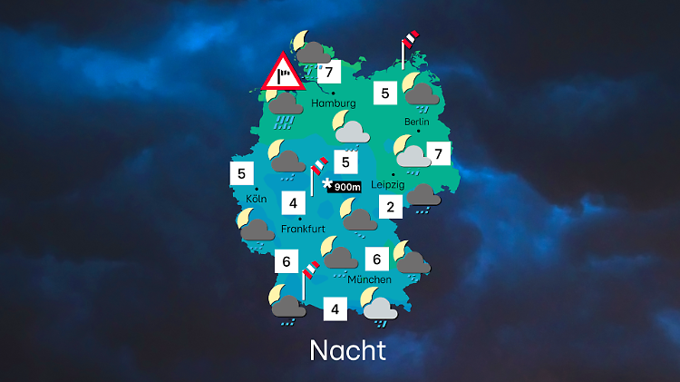 Das Wetter in der Nacht zu Sonntag