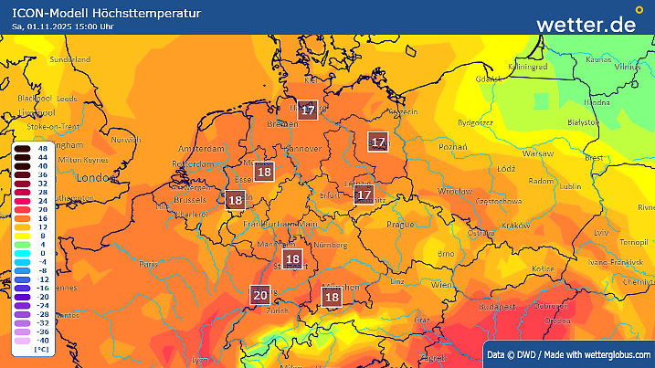 Die Wetter-Aussichten für den 01. November sind angenehm warm, aber auch ungewöhnlich für diese Jahreszeit.