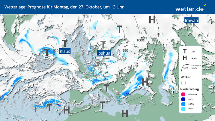 Die Wetterlage über Europa am 27.10.2025
