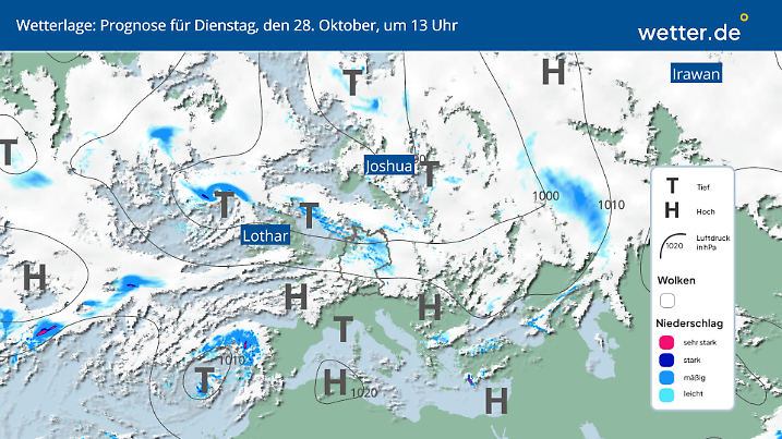 Mit einer lebhaften westlichen Strömung gelangt subpolare Meeresluft nach Deutschland. Mit Tiefausläufern setzt sich der unbeständige und windige Wetterabschnitt fort.