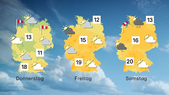 Der Wettertrend von Donnerstag bis Samstag