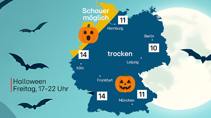 Das Wetter am Halloween-Abend in Deutschland