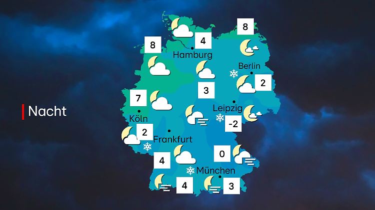 Wetter für die Nacht zu Freitag