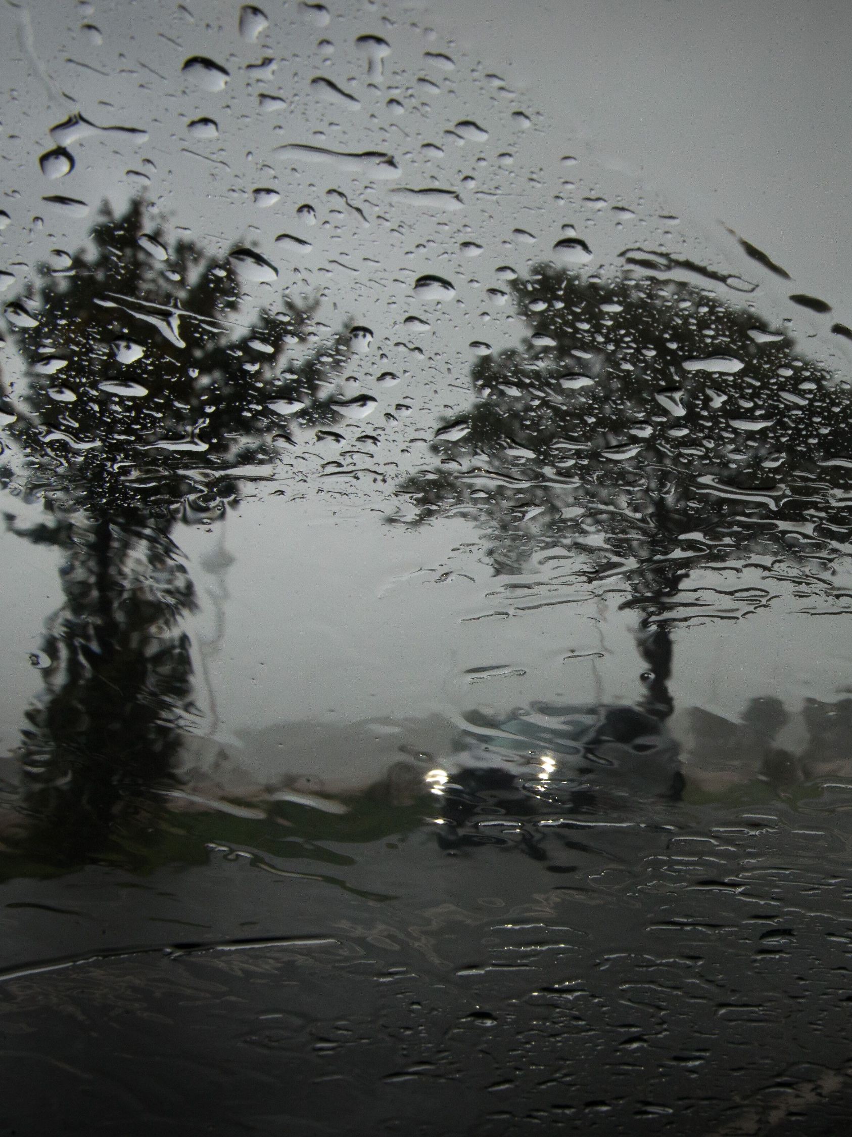 Autos fahren stürmischen Wetter auf einer Lnadstraße