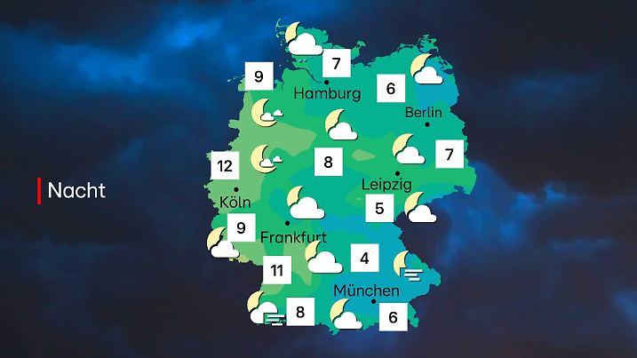 Wetter in der Nacht zu Samstag