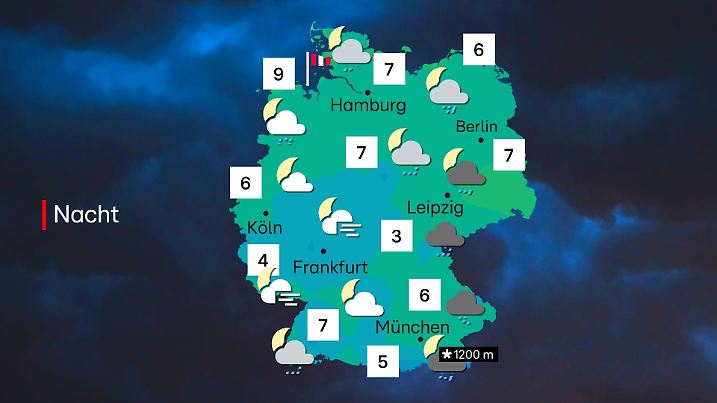 Die Schneefallgrenze sinkt auf 1200 Meter