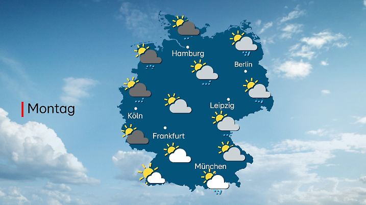 Prognose: Besonders im Norden kann regen fallen.