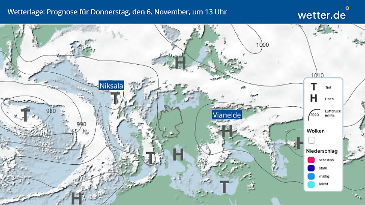 Es sieht so schön wolkenlos aus - Nebel im Süden kann das aber vermasseln.