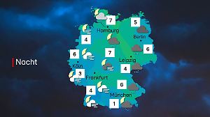Wettervorhersage für die Nacht auf Montag, 10. November 2025
