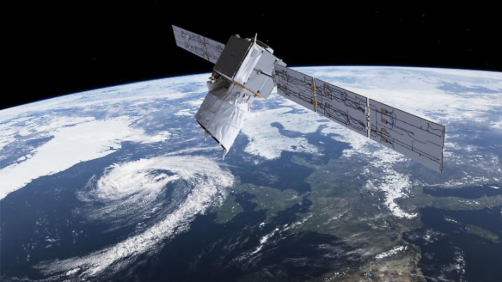 The photo provided by European Space Agency ESA shows an artists rendering of ESA's Aeolus satellite which will provide timely and accurate profiles of the world's winds and further information on aerosols and clouds. The Aeolus satellite, named after the keeper of the winds in Greek mythology, is scheduled to lift off Tuesday, Aug. 21, 2018 aboard an Ariane rocket from French Guiana at 6:20 p.m. (2120 GMT). (ESA via AP) |