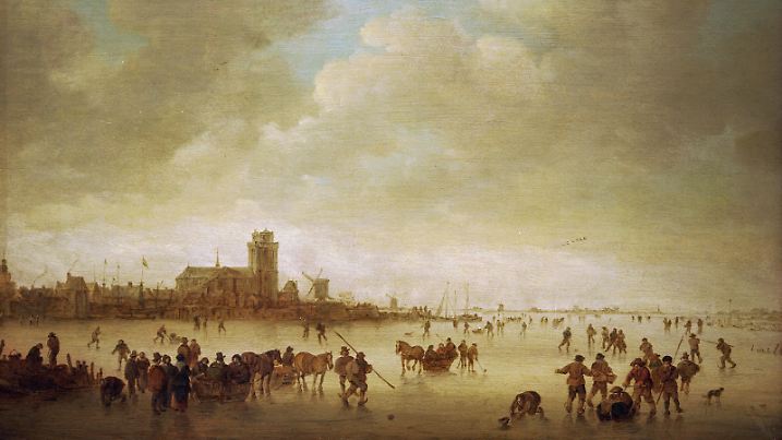 Van Goyen, Winterlandschaft mit Personen

Goyen, Jan van
1596-1656.
'Winterlandschaft mit Personen auf dem
Eis', 1643.
Oel auf Eichenholz, 39,6 x 60,7 cm.
Inv.Nr. 1957.7
Madrid, Sammlung Thyssen-Bornemisza. |