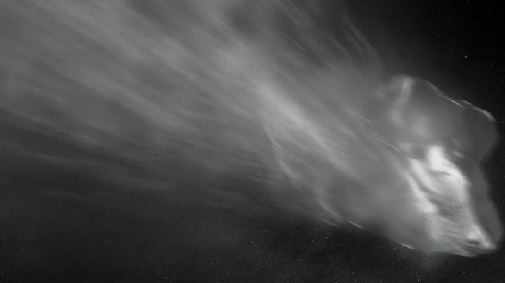 An asteroid on a collision course with earth.